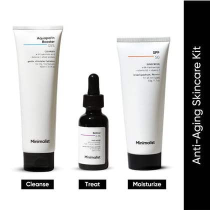 Minimalist Anti Aging Solution (100gm+30ml+50gm) Pack of 3