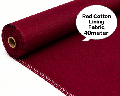 Red Cotton Lining Fabric, Red Cotton Inner Fabric, Red Cotton Astar Fabric, Red Cotton Lining Cloth, Red Cotton Garment Lining 40 meter 