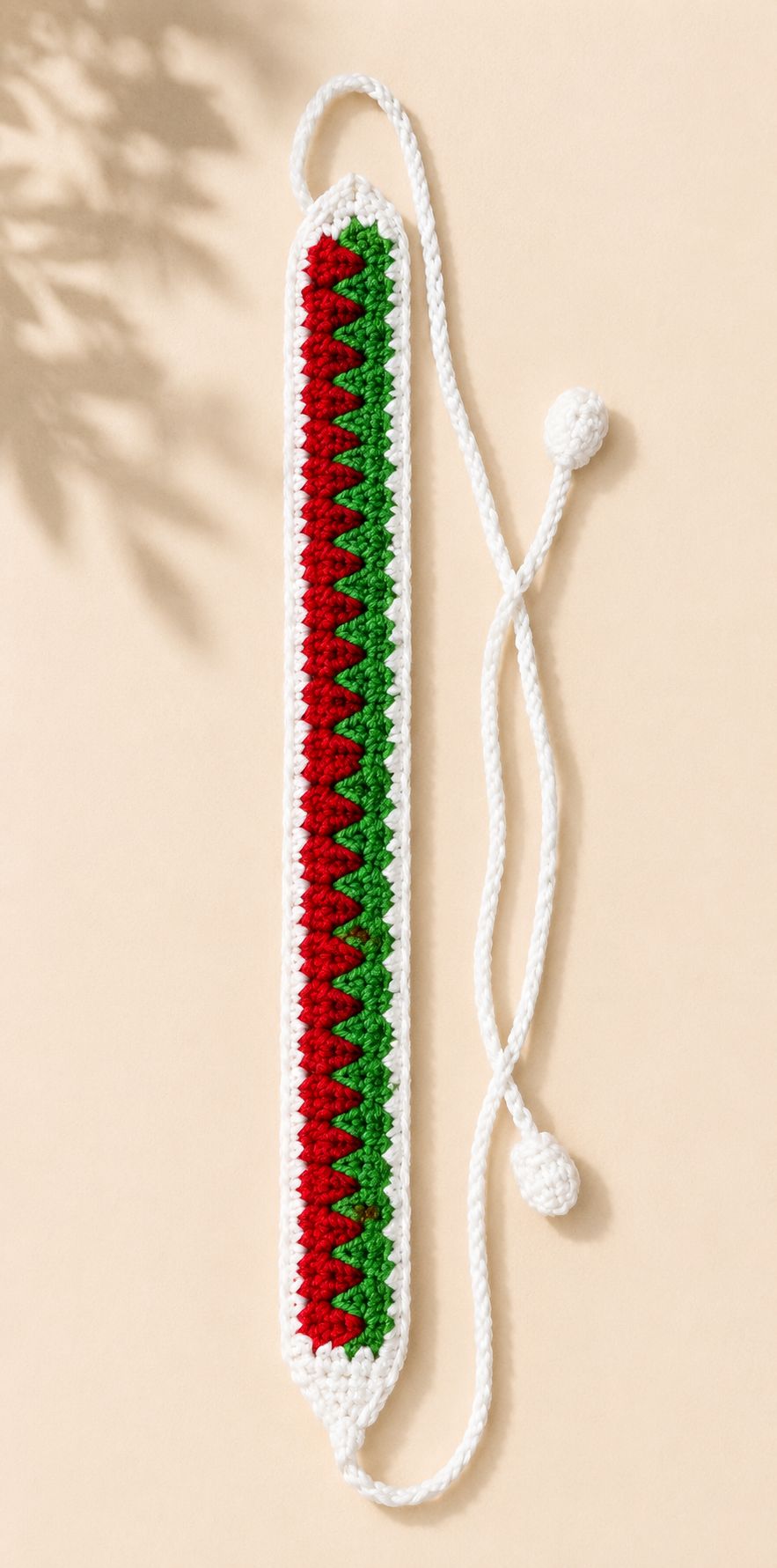 Handmade Crochet Zigzag Bobble Bookmark