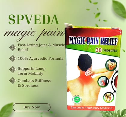 Magic Pain Relief Extra Strength Capsules – Ayurvedic Joint & Muscle Care (30 Caps) Pack of 3 