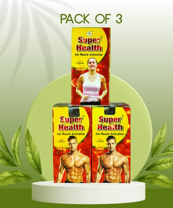 Super Health Premium Herbal Supplement – Advanced Formula for Peak Performance, Muscle Stamina & Daily Energy (Pack of 3) 