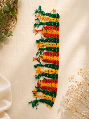 Handcrafted Multi-color Crochet Toran Decorative Trim with Tassels