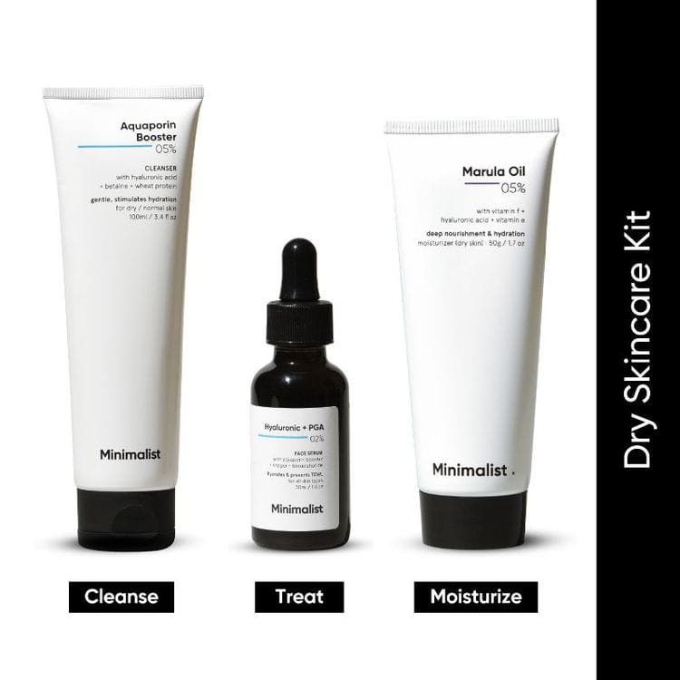 Minimalist Dry Skincare Kit (100ml+30ml+50g) Pack of 3