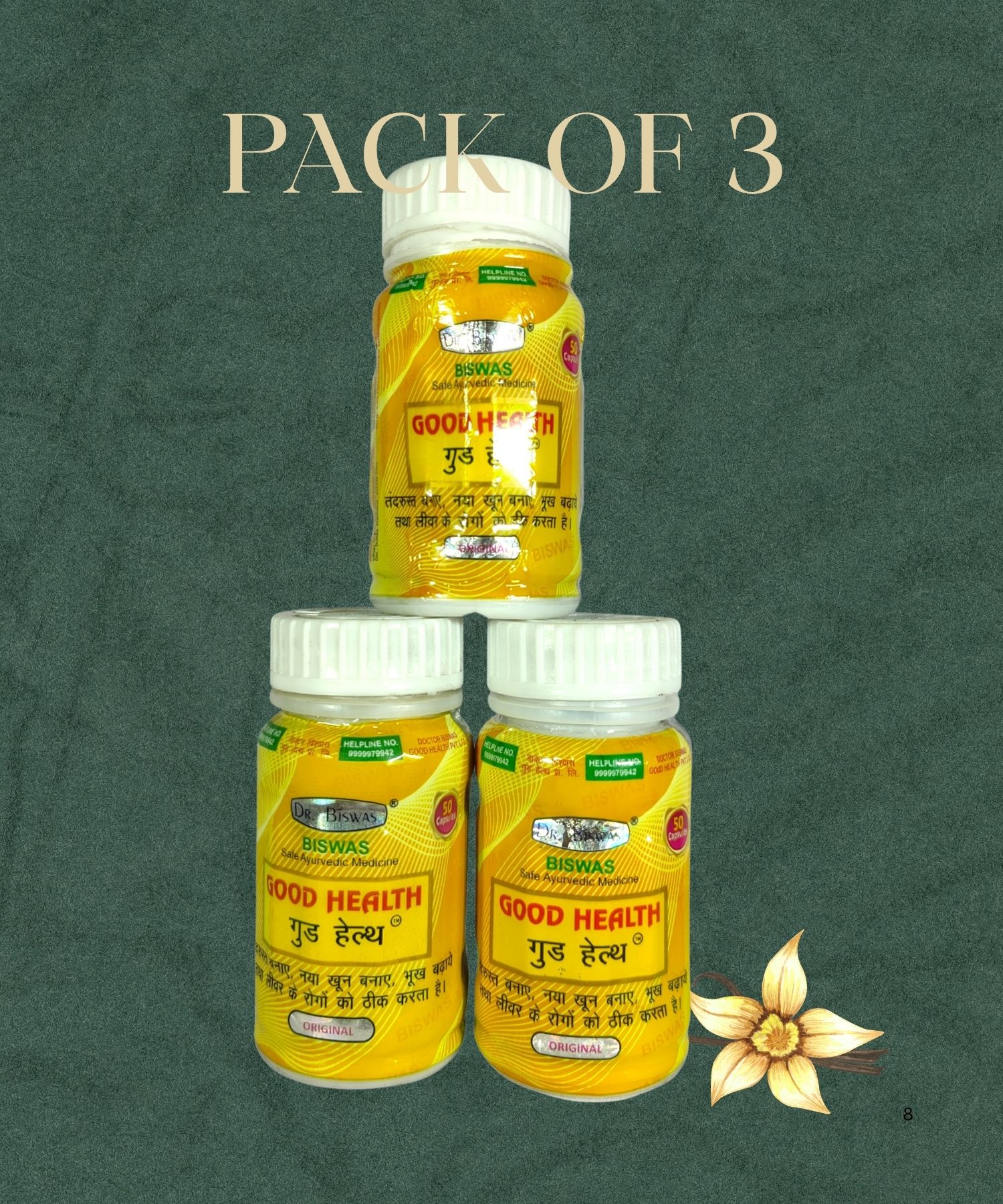 Dr. Biswas Good Health Capsules – Natural Appetite Booster & Stamina Enhancer (50 Cap) (Pack of 3) 