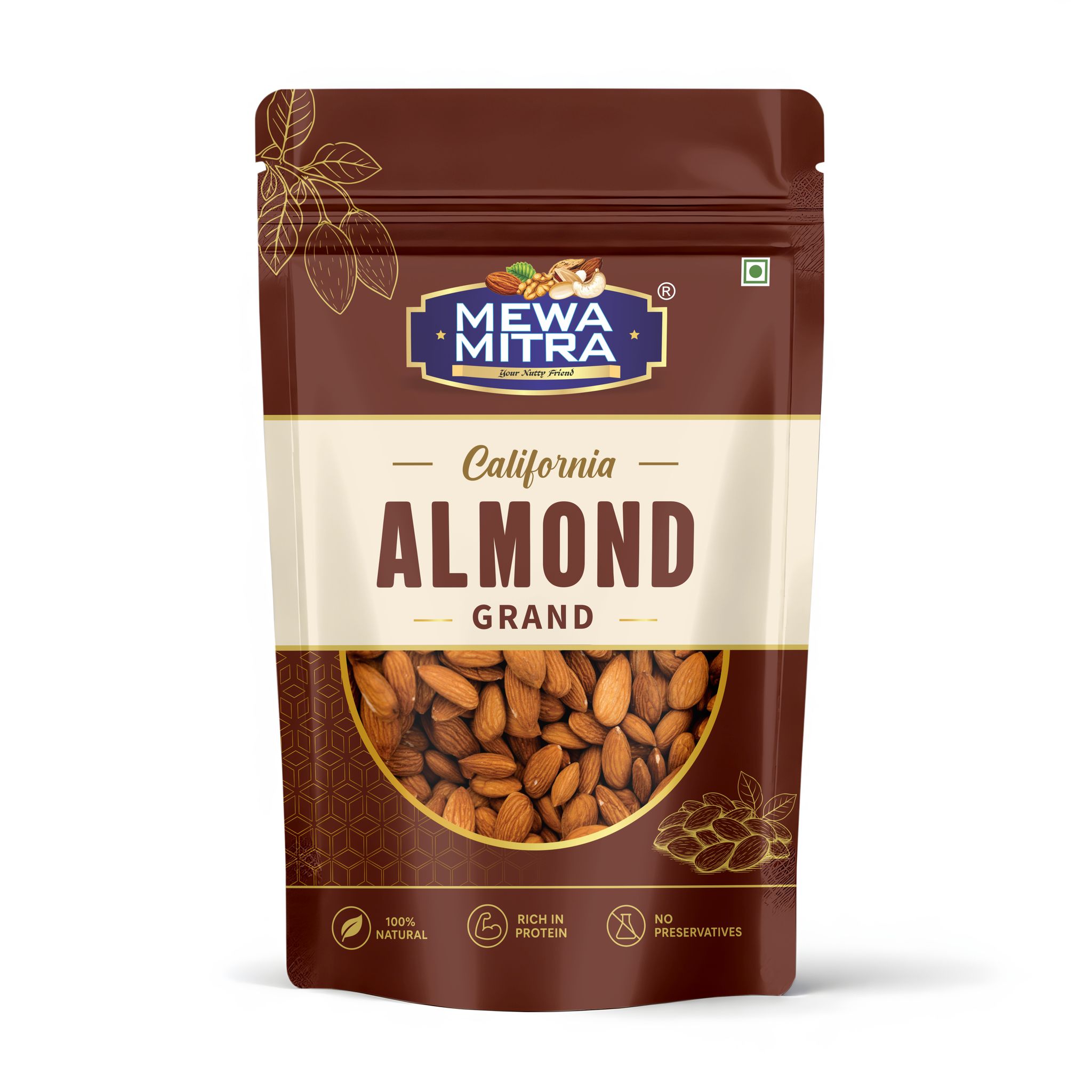 Mewa Mitra California Jumbo Almonds 250g | Premium Jumbo Badam | High Protein Natural Dry Fruits | Rich in Vitamin E & Healthy Fats