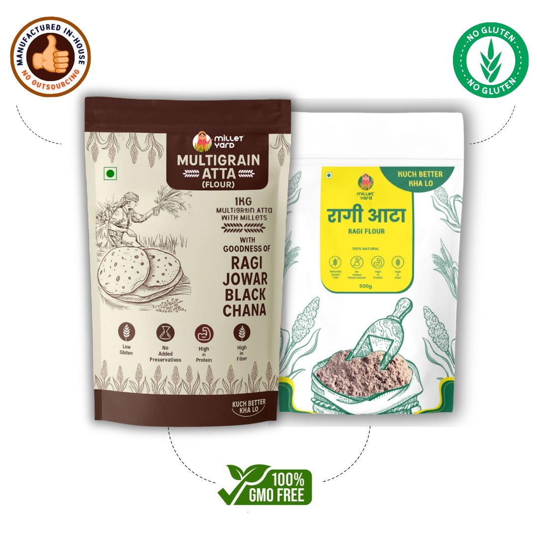 The Daily Fortify Duo – Multigrain Atta(1kg) & Ragi Atta(1kg)