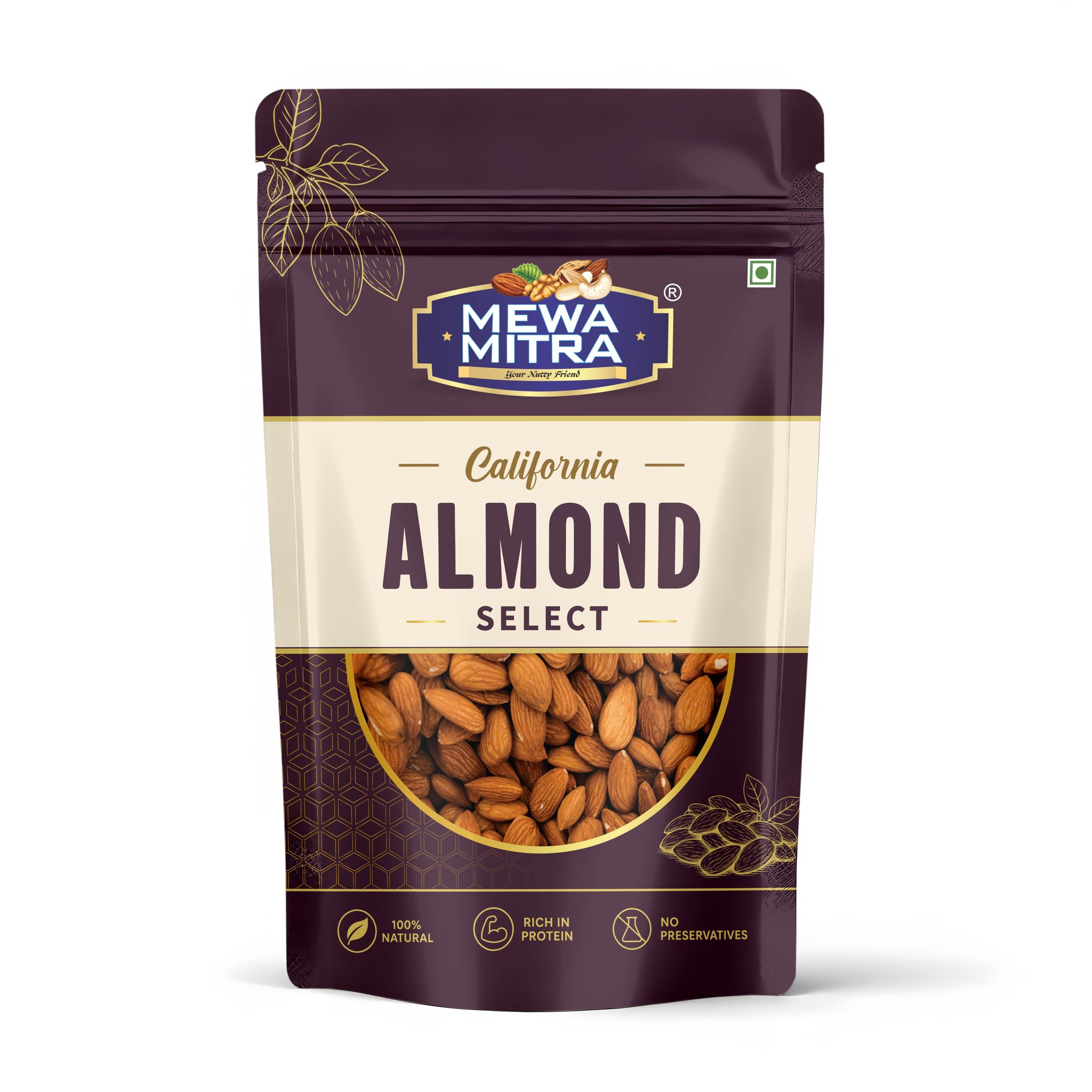 Mewa Mitra Premium California Almonds 250g | Natural Badam | High Protein Dry Fruits