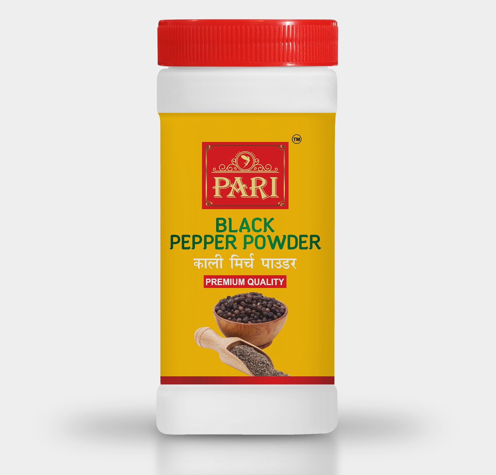 Pari Black Pepper Powder | Kali Mirch Powder | Gol Mirch Powder | Handpicked and Clean | Indian Spices | Chemical and Pesticides Free | Naturally Processed | (Pack of 1 x 500g Jar)