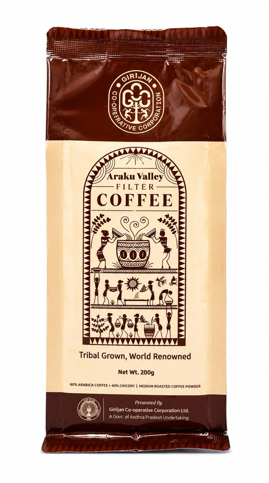 Araku Valley Roasted Ground 60:40 Filter Coffee 200Gms(Medium Roast)