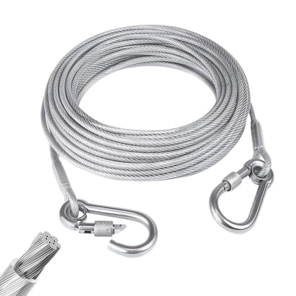 10 Meter Heavy Duty Cloth Drying Rope with Hooks | Strong Steel Clothesline for Balcony, Bathroom, Indoor & Outdoor Laundry Use