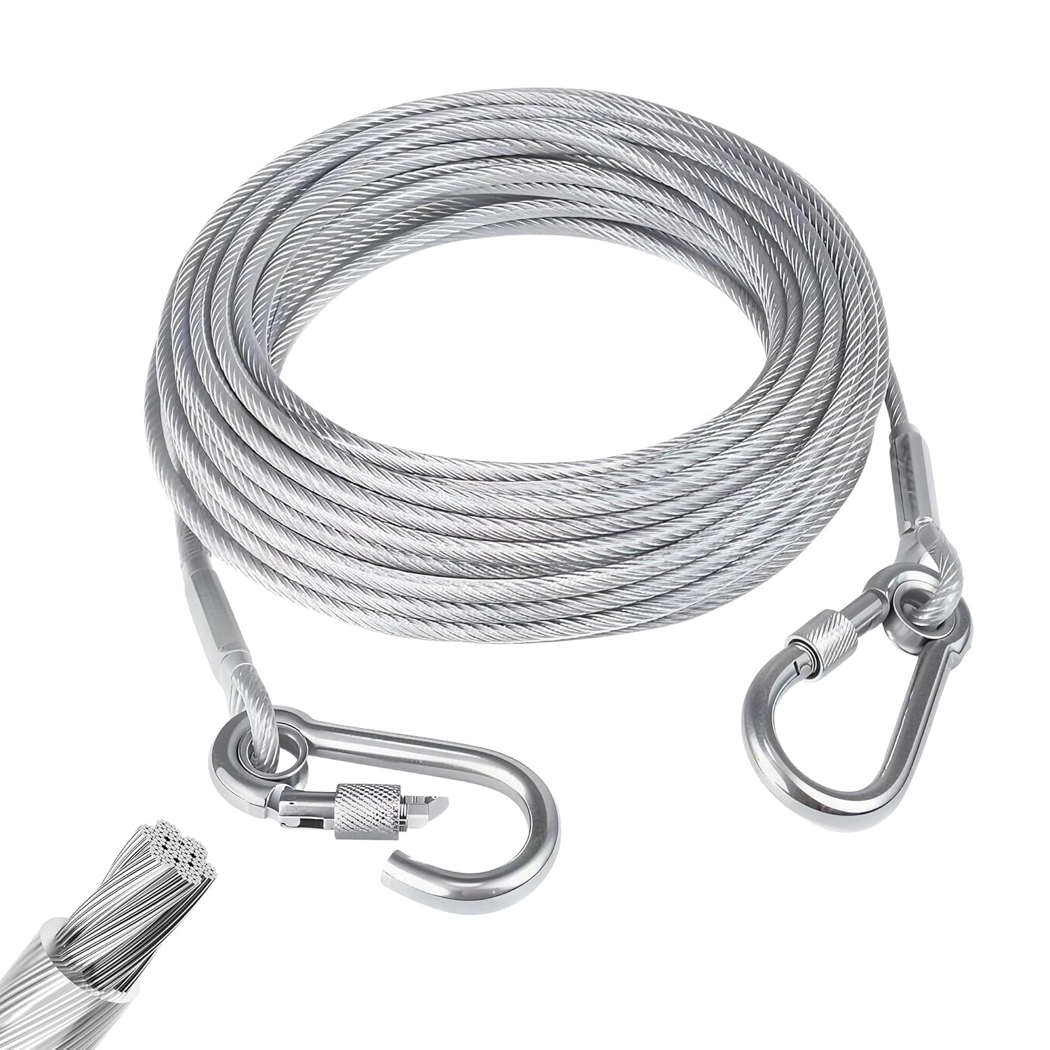 10 Meter Heavy Duty Cloth Drying Rope with Hooks | Strong Steel Clothesline for Balcony, Bathroom, Indoor & Outdoor Laundry Use