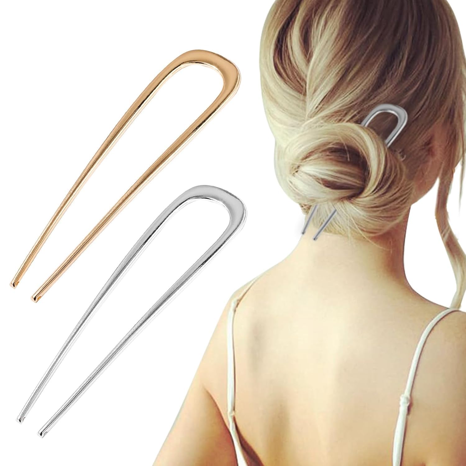 2 Pc U Shape Hair Pin Bun Stick