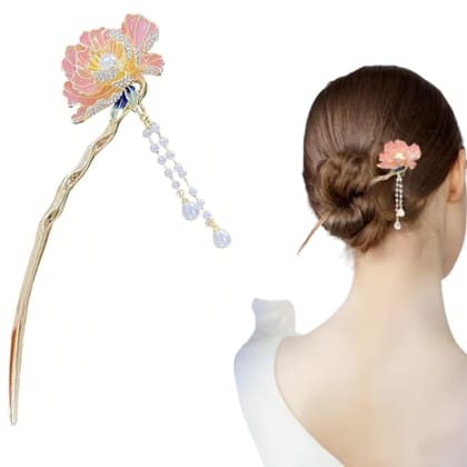 1 Pc Pink Hair Pin Bun Stick for Women Girls