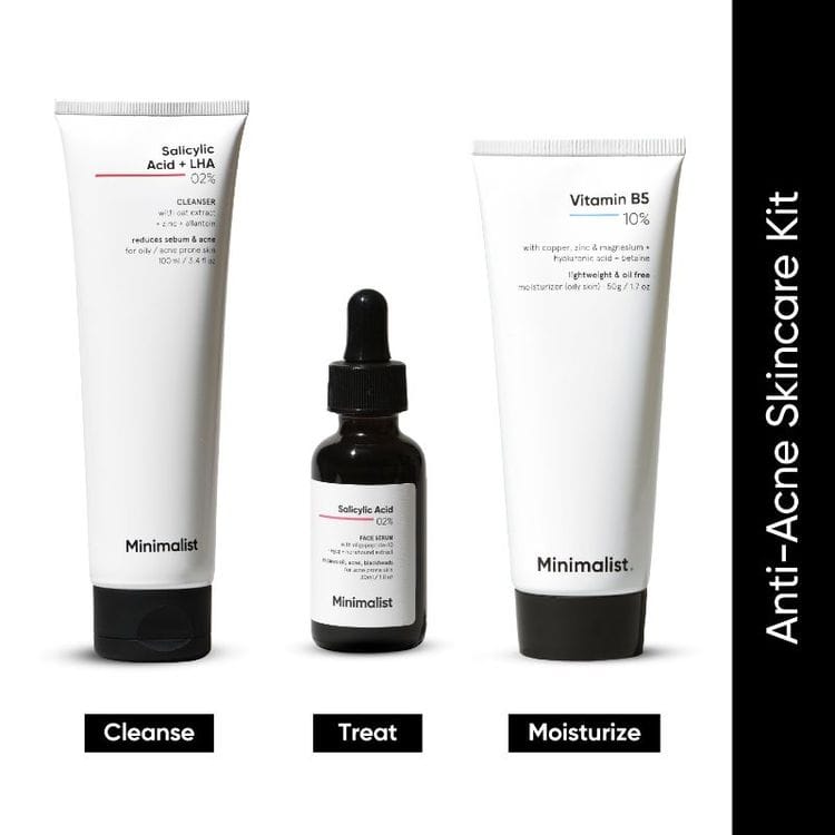 Minimalist Anti Acne Solution (100ml+30ml+50g) Pack of 3