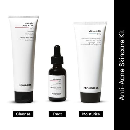 Minimalist Anti Acne Solution (100ml+30ml+50g) Pack of 3 Minimalist Anti Acne Solution (100ml+30ml+50g) Pack of 3