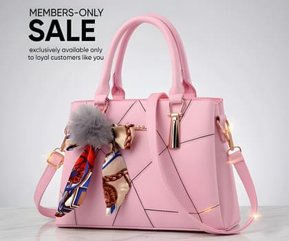 Women's Premium PU Leather Tote Handbag with Sling Strap, Scarf & Pom Pom Charm | Elegant Shoulder Bag for Office, College & Daily Use (Heavy Quality)