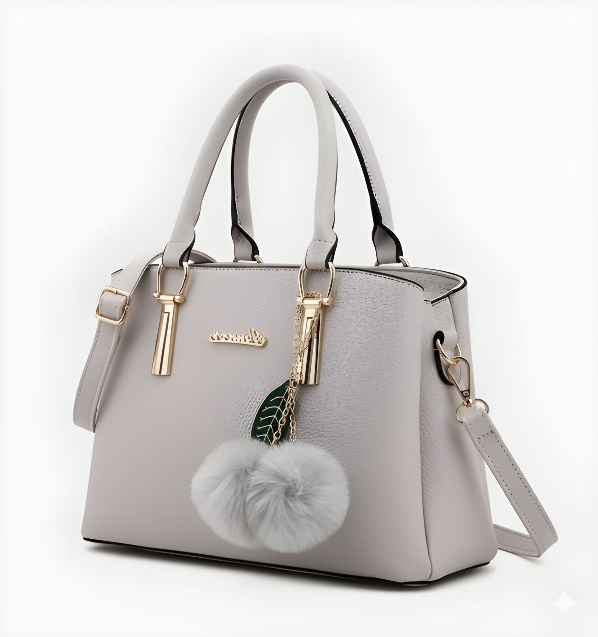 Women's Designer Tote Handbag with Pom Pom Charm, Scarf & Detachable Sling | Premium Shoulder Bag for Daily Use (Heavy Quality)