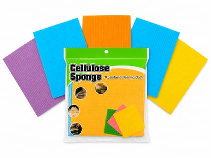 5-Pack Cellulose Sponge Cleaning Cloths