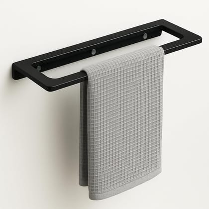 Ceramic Wall Mounted Towel Shelf Black Quartz (RB-126)