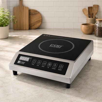 COO Portable Induction Cooktop with Stainless Steel Body and Touch Control