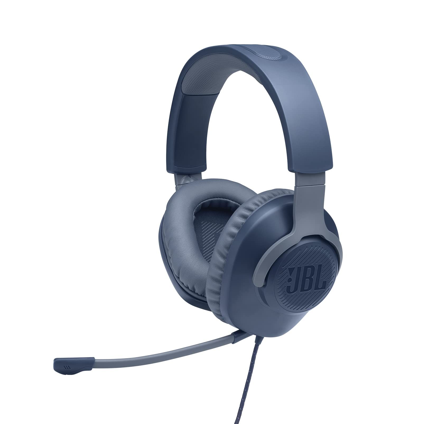 JBL Quantum 100 Wired Over Ear Gaming Headphones with Mic, 40mm Dynamic Drivers, Quantum Sound Signature, Detachable Mic, Memory Foam Cushioning, PC/Mobile/PS/Xbox/Nintendo/VR Compatible (Blue) Blue / One Size