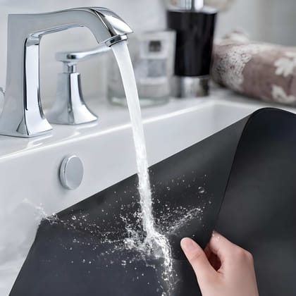 Silicone Dish Drying Mat 60 x 40 cm | Non-Slip Quick Dry Kitchen Sink Drain Mat for Dishes, Cups, Glasses & Utensils | Heat Resistant Multipurpose Countertop Drying Pad (Heavy Quality)