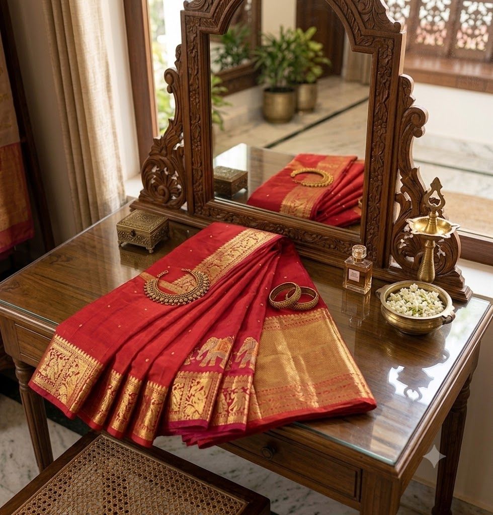 Women's Handwoven Silk Saree with Contrast Blouse Piece – Traditional Ethnic Wear
