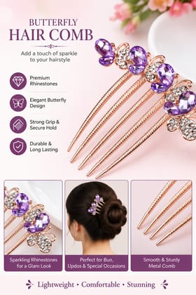 Decorative Metal Hair Comb