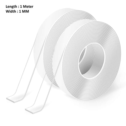 Heavy Duty Dual Side Grip Tape | Transparent Double Sided Nano Adhesive Mounting Tape, Washable & Reusable 1CM*1MM*1M