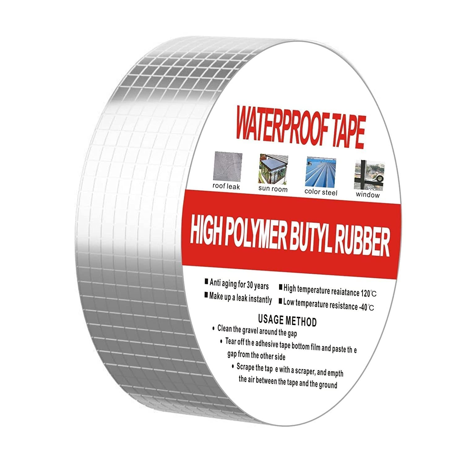 Heavy Duty 2 Inch Aluminium Foil Tape | Waterproof Self Adhesive Heat Resistant Repair Tape