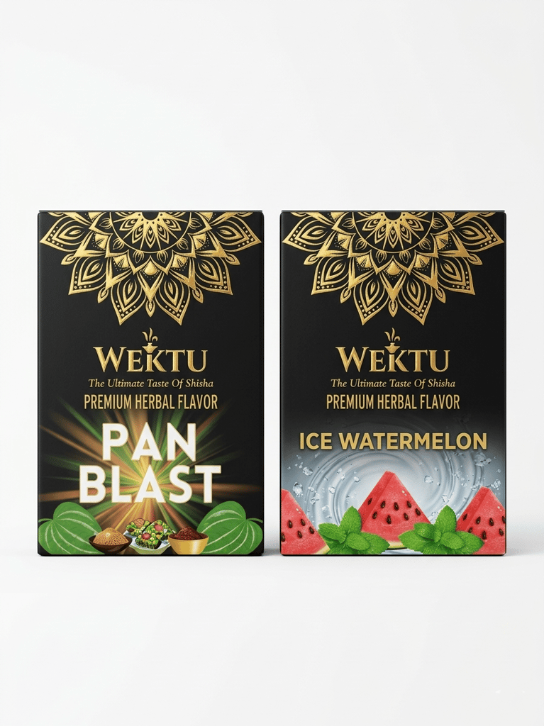 WEKTU Premium Herbal Hookah Flavor Combo Pack - Pan Blast & Ice Watermelon (2 x 50g) | 100% Tobacco & Nicotine Free Shisha Molasses - Party and Festive Needs | Buy online on ZillyBuy