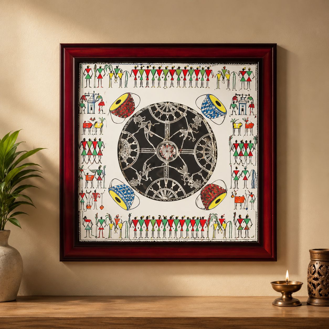 Dokra Rhythm Handcrafted Traditional Dokra Art Wall Frame