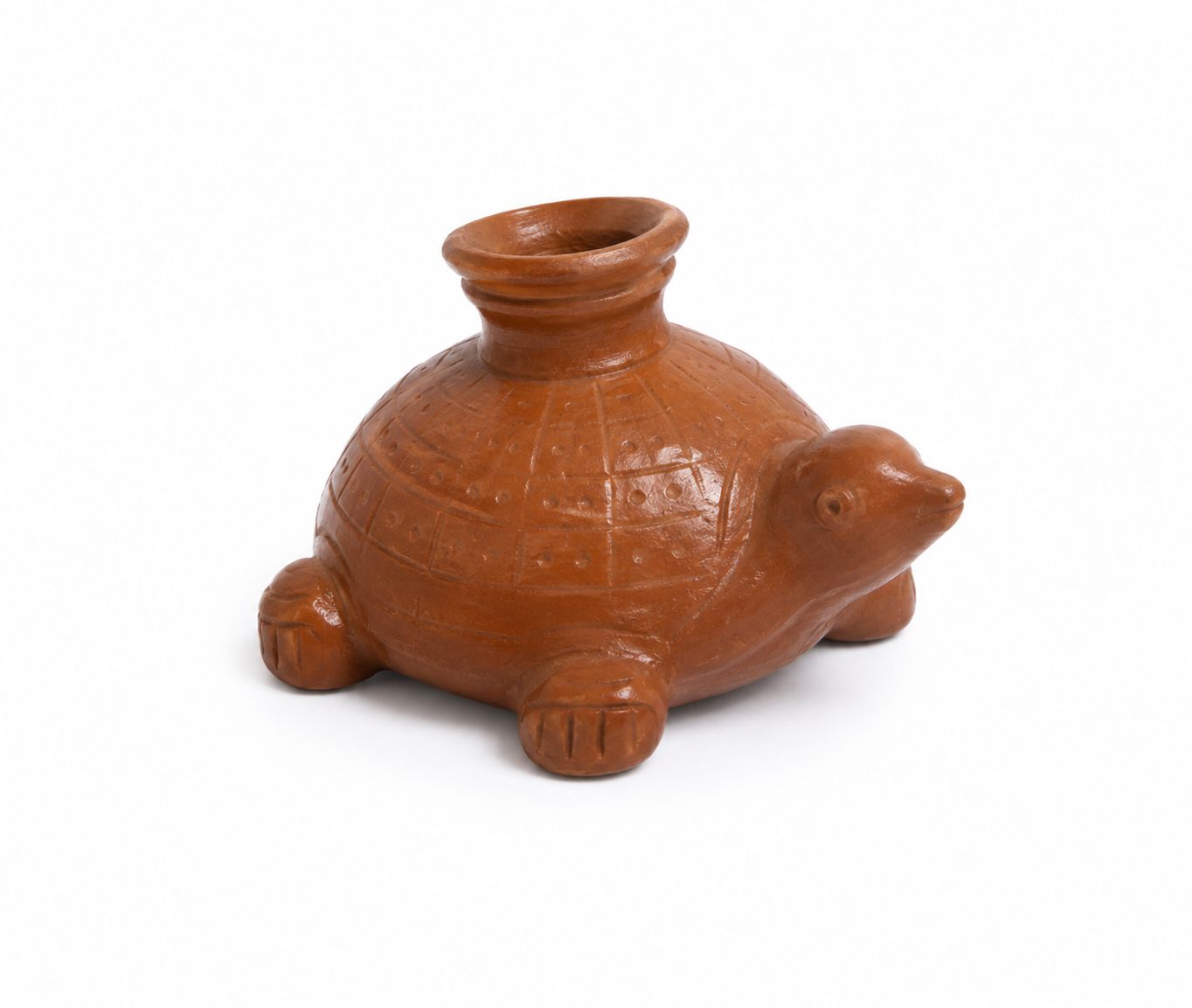 Handcrafted Terracotta Turtle Shaped Decorative Vessel
