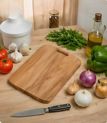 Premium Wooden Cutting Board with Handle | Multipurpose Chopping Board for Vegetables, Fruits, Meat, Bread & Kitchen Food Preparation | Durable Kitchen Cutting Board (Original)