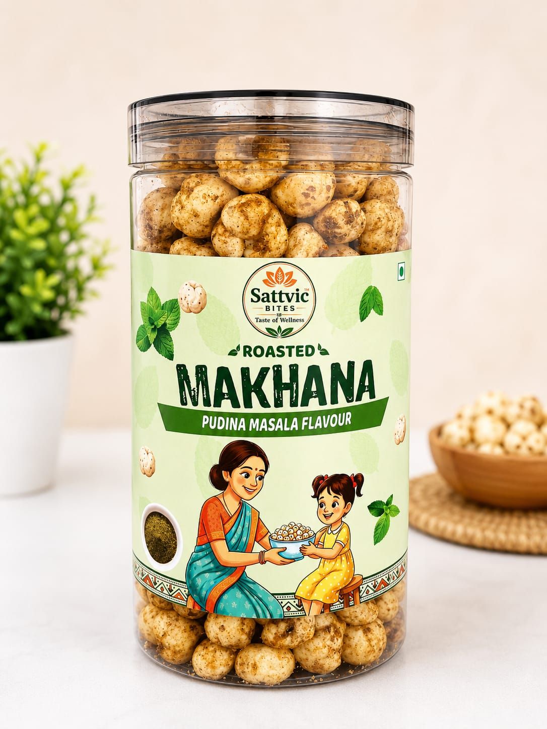 Sattvic Bites Pudina Masala Roasted Flavour Makhana 90gm