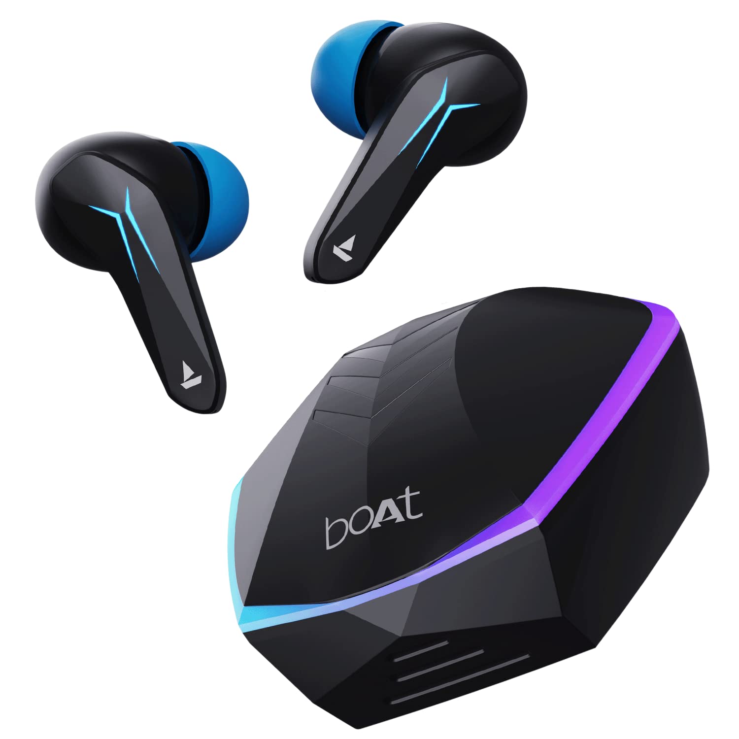 Boat Immortal 121 TWS Earbuds with Beast™ Mode(40ms Low Latency) for Gaming, 40H Playtime, Blazing LEDs, Quad Mics ENx™, Boat Signature Sound, ASAP™ Charge(10 Mins= 180 Mins)(Black)
