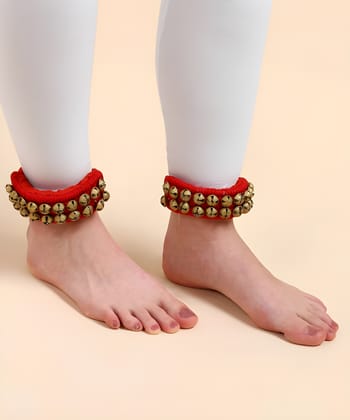 Traditional Ghungroo Anklet | Classical Dance Ghungroo Payal with Soft Cotton Thread | Adjustable Foot Bells for Bharatanatyam, Kathak, Kuchipudi, Garba & Dance Practice