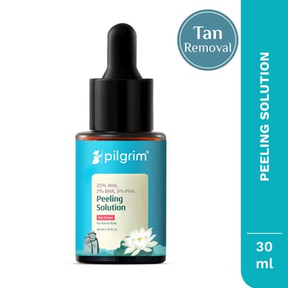 Pilgrim 25% AHA 2% BHA 5% PHA Face Peeling Solution Detan & Exfoliate Dead Skin For Men & Women (30ml) Pilgrim 25% AHA 2% BHA 5% PHA Face Peeling Solution Detan & Exfoliate Dead Skin For Men & Women (30ml)