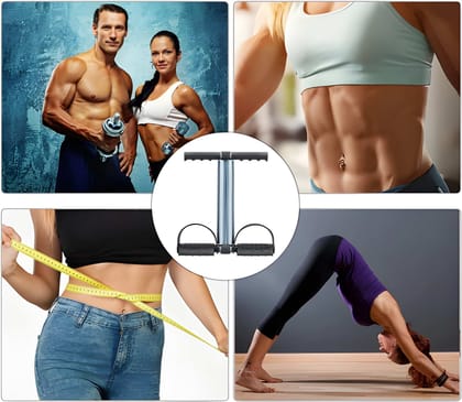 Premium Double Spring Tummy Trimmer with Foot Pedals & Foam Grip Handles | Full Body Resistance Exerciser for Home Gym, Abs, Chest, Arms & Leg Workout (Original Quality)