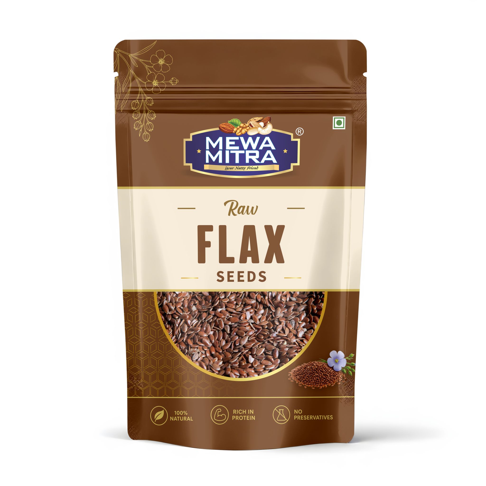 MewaMitra Raw Flax Seeds 250g | Premium Alsi Seeds | Rich in Omega-3 & Protein