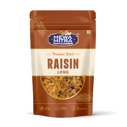 MewaMitra Premium Long Raisins 250g | Long Kishmish | Naturally Sweet Dry Fruits