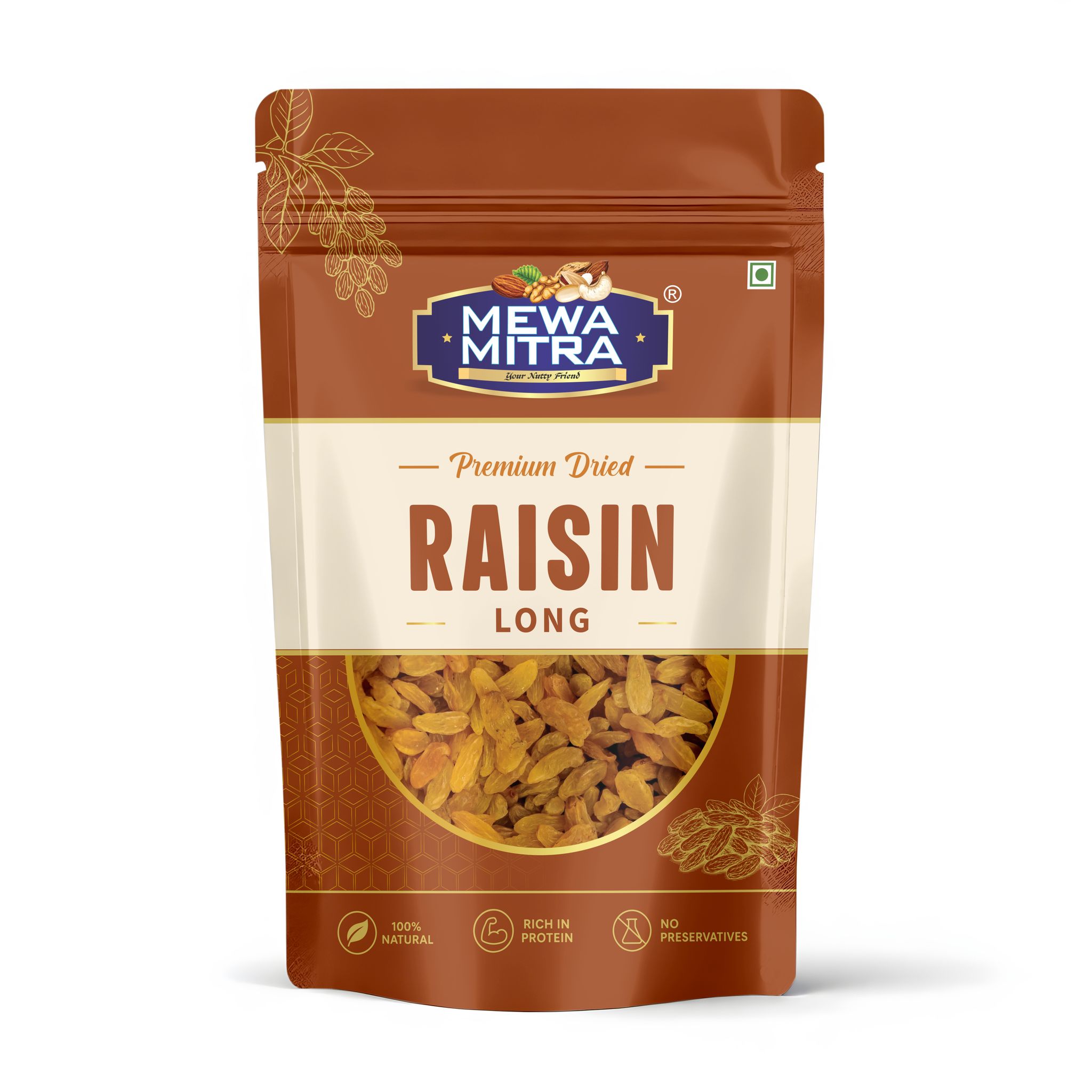 MewaMitra Premium Long Raisins 250g | Long Kishmish | Naturally Sweet Dry Fruits