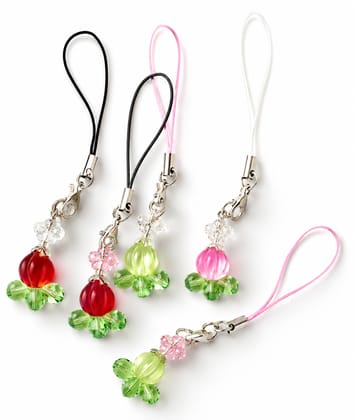 Crystal Tulip Beaded Phone Charm