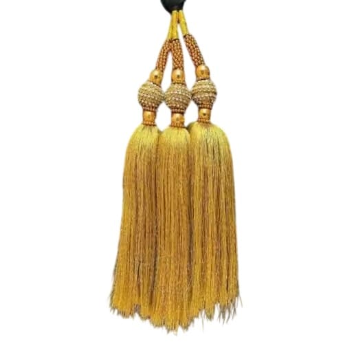 Handcrafted Traditional Gold Bead Hair Tassel (Parandi)