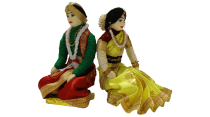 A Handcrafted Indian Wedding Couple Doll Set