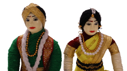 A Handcrafted Indian Wedding Couple Doll Set