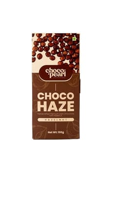 Choco Pearl Choco Haze Dark Chocolate with Hazelnut – Handcrafted Premium Eggless Chocolate Bar | Rich Cocoa Flavor for Gifting 100 g