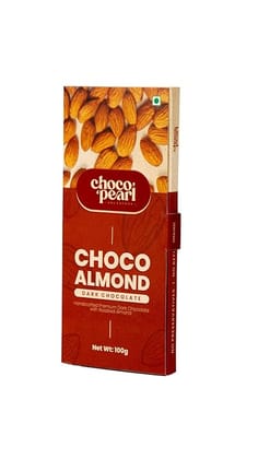 Choco Pearl Choco Haze Dark Chocolate with Almond– Handcrafted Premium Eggless Chocolate Bar | Rich Cocoa Flavor for Gifting 100 g