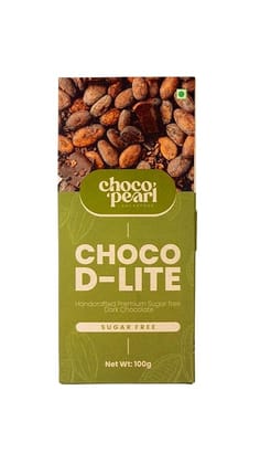 Choco Pearl Premium Handcrafted Dark Chocolate Collection |  Sugar Free Dark Chocolate (100g, Choco D-Lite) | Inspired by Hotel Chocolate & Ghirardelli Chocolate Craftsmanship