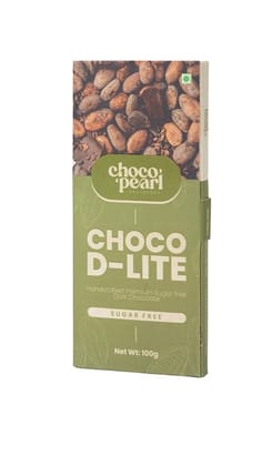 Choco Pearl Premium Handcrafted Dark Chocolate Collection |  Sugar Free Dark Chocolate (100g, Choco D-Lite) | Inspired by Hotel Chocolate & Ghirardelli Chocolate Craftsmanship
